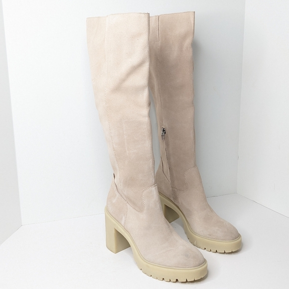 Dolce Vita Corry H2O Platform Tall Boots, Cream Suede, Women's 7.5 - Picture 2 of 8